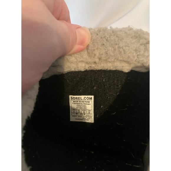 Sorel Sz 4 Joan Of Arctic Insulated Snow Boots Gray Black Faux Fur Girls Youth - Picture 5 of 7